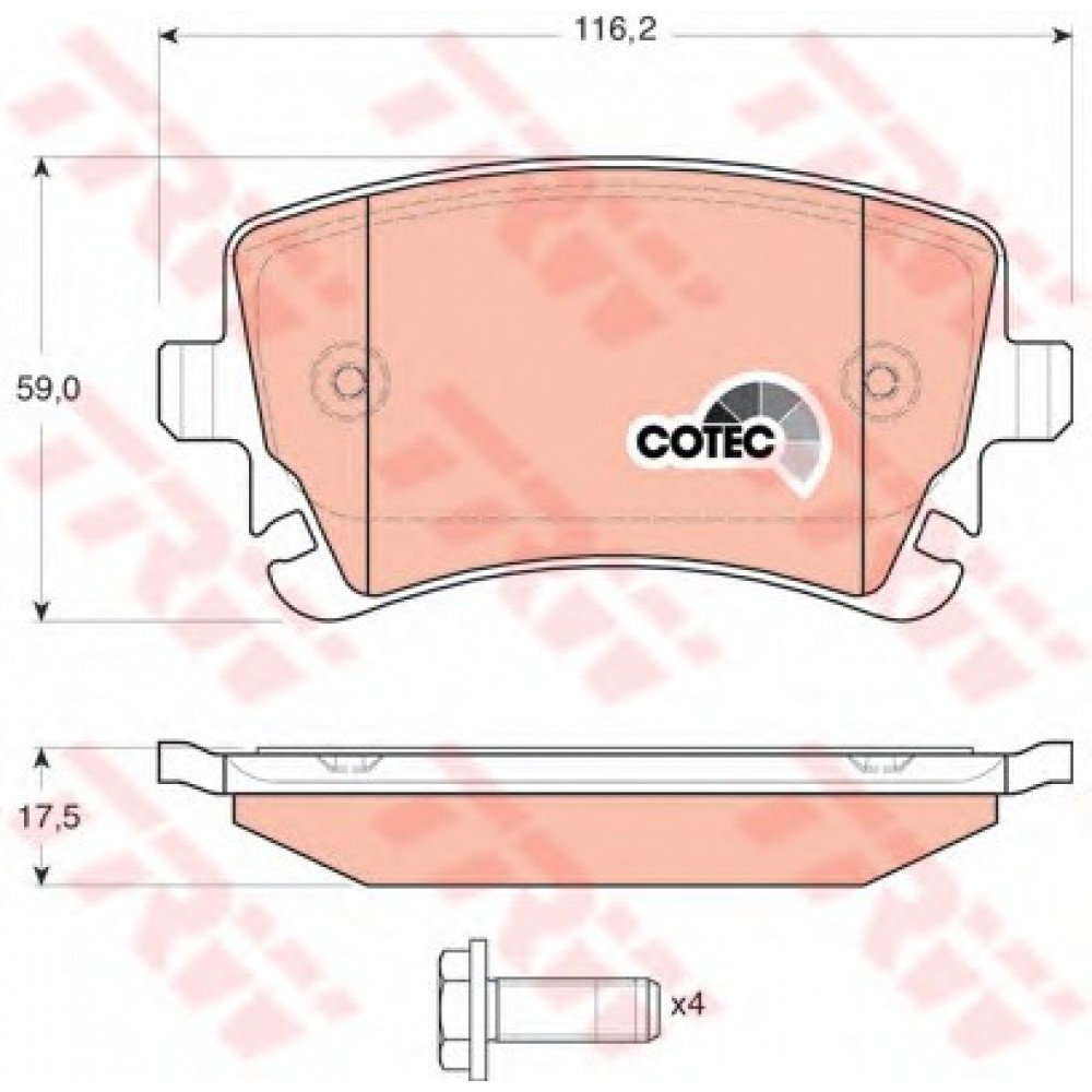 STABDŽIŲ TRINKELIŲ KOMPLEKTAS AUDI A6/A8 03-/VW T5,PHAETON 03-