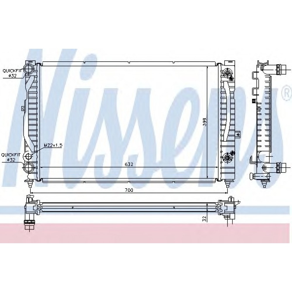 RADIATORIUS AUDI A4 95-/VW PASSAT 96-