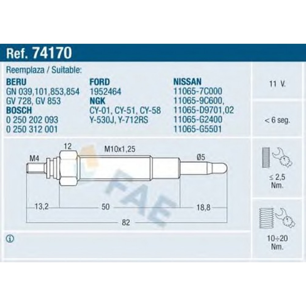 KAITINIMO ŽVAKĖ NISSAN 2,3D-2,7D 89-