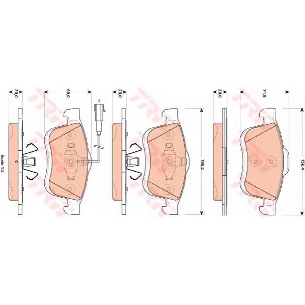 STABDŽIŲ TRINKELIŲ KOMPLEKTAS FIAT DOBLO; LANCIA DELTA III; OPEL COMBO 1.3D-2.0D 09.08-