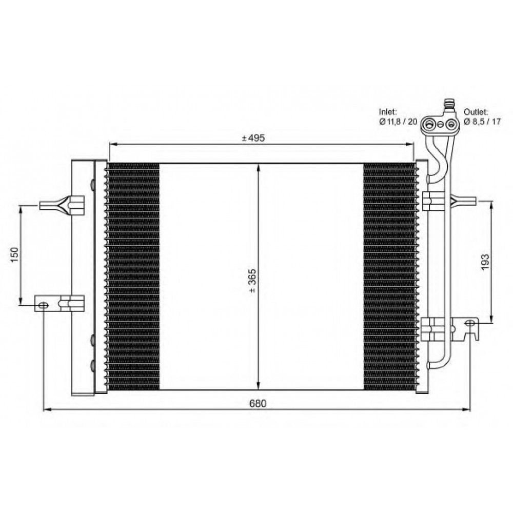 RADIATORIUS AC OPEL MERIVA 1.4-1.8 05.03-05.10