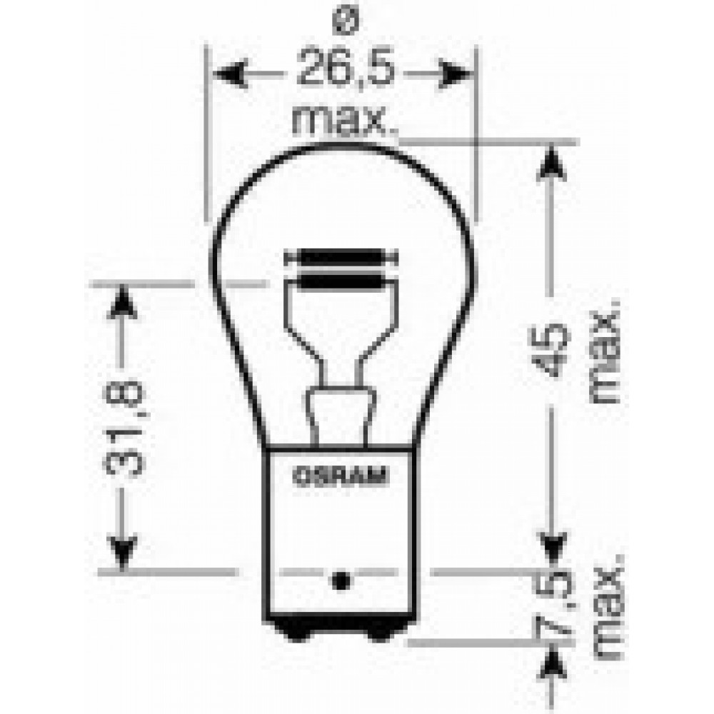 LEMPUTĖ BAZ15D P21/4W 12V