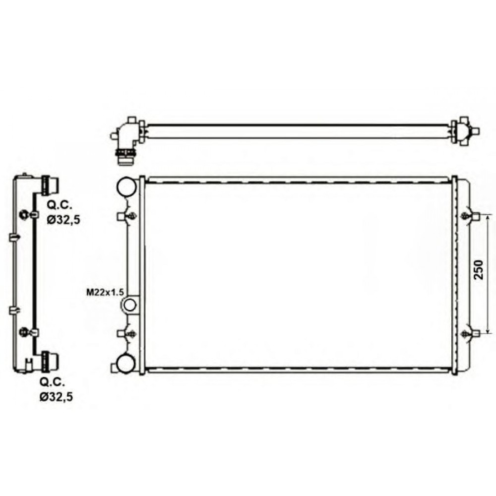 RADIATORIUS AUDI A3,VW GOLF 4 96-