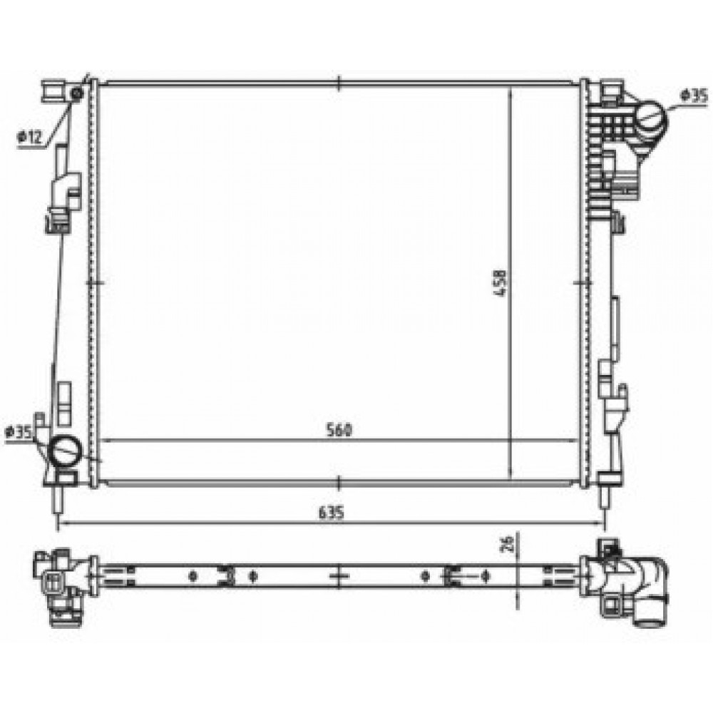 RADIATORIUS NISSAN PRIMASTAR; OPEL VIVARO; RENAULT TRAFIC II 2.0D 01.06-