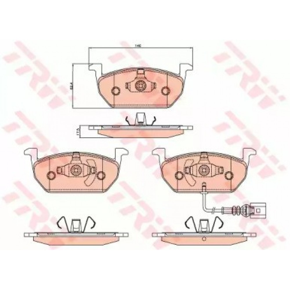 STABDŽIŲ TRINKELIŲ KOMPLEKTAS AUDI A3,VW GOLF VII 1.0-2.0D 04.12-