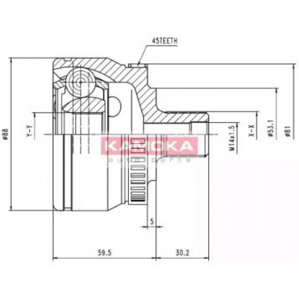 JUNGČIŲ KOMPLEKTAS, KARDANINIS VELENAS AUDI A4,VW PASSAT 96- +ABS