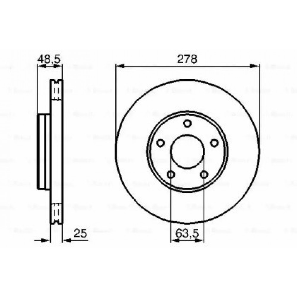 STABDŽIŲ DISKAS VOLVO PRIEKINĖ AŠIS C30/C70/S40/V40/V50 04-12