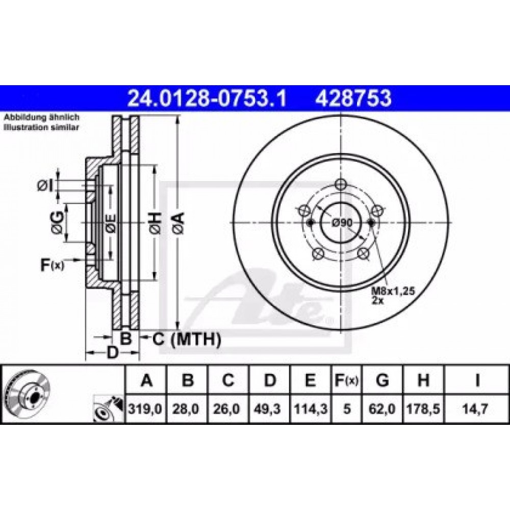 STABDŽIŲ DISKAS LEXUS RX300/350/400 03-