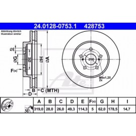 STABDŽIŲ DISKAS LEXUS RX300/350/400 03-