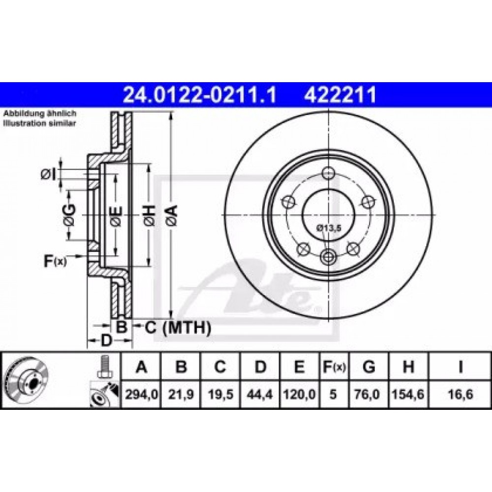 STABDŽIŲ DISKAS VW CRAFTER 30-50, MULTIVAN T5/T6, TOURAN, TRANSPORTER T5 1.9D-3.2 04.03-