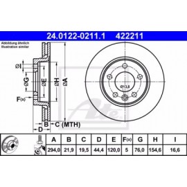 STABDŽIŲ DISKAS VW CRAFTER 30-50, MULTIVAN T5/T6, TOURAN, TRANSPORTER T5 1.9D-3.2 04.03-