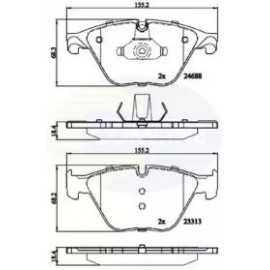STABDŽIŲ TRINKELIŲ KOMPLEKTAS BMW F10/F11 11-/F12/F13/F01/GT