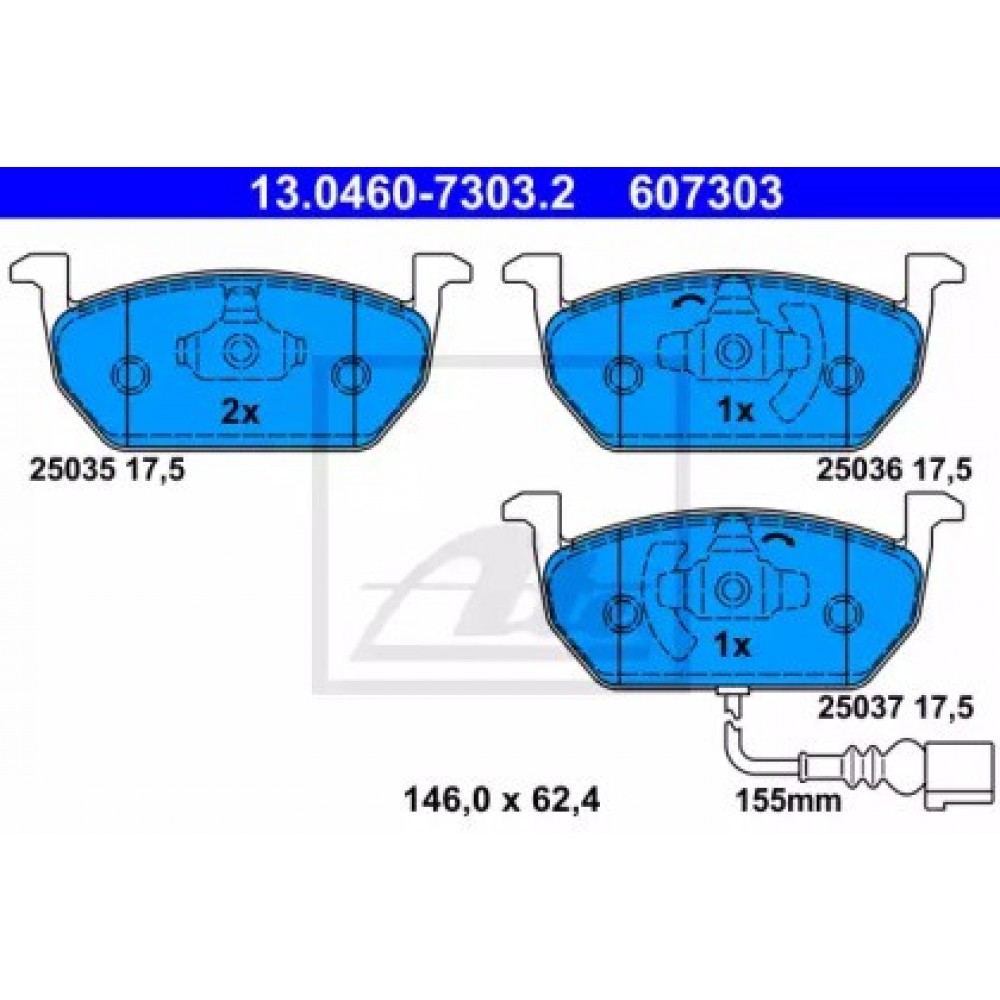 STABDŽIŲ TRINKELIŲ KOMPLEKTAS AUDI A3,VW GOLF VII 1.0-2.0D 04.12-