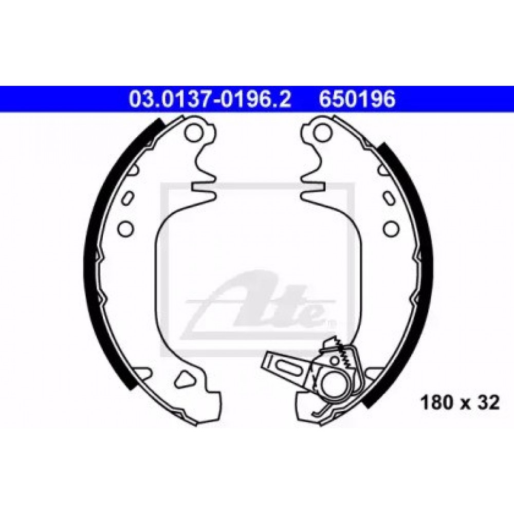 Stabdžių trinkelių komplektas (180x32mm) Peugeot 106 91- ,205 83-98, 309 89-93