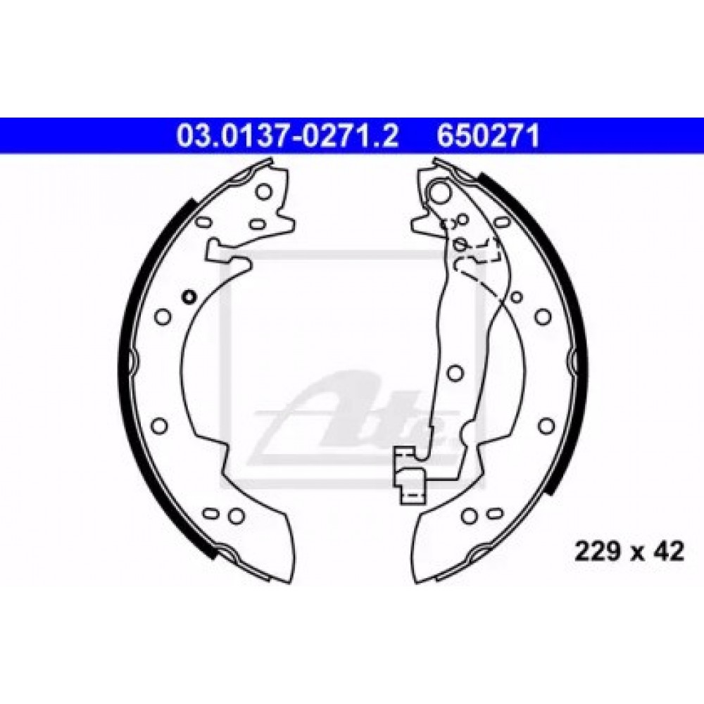 Stabdžių trinkelių komplektas (229x42mm) Volvo 340-360 84-88 Renault Espace 92-96, 21 86-93, 25 84-92