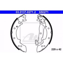 Stabdžių trinkelių komplektas (229x42mm) Volvo 340-360 84-88 Renault Espace 92-96, 21 86-93, 25 84-92