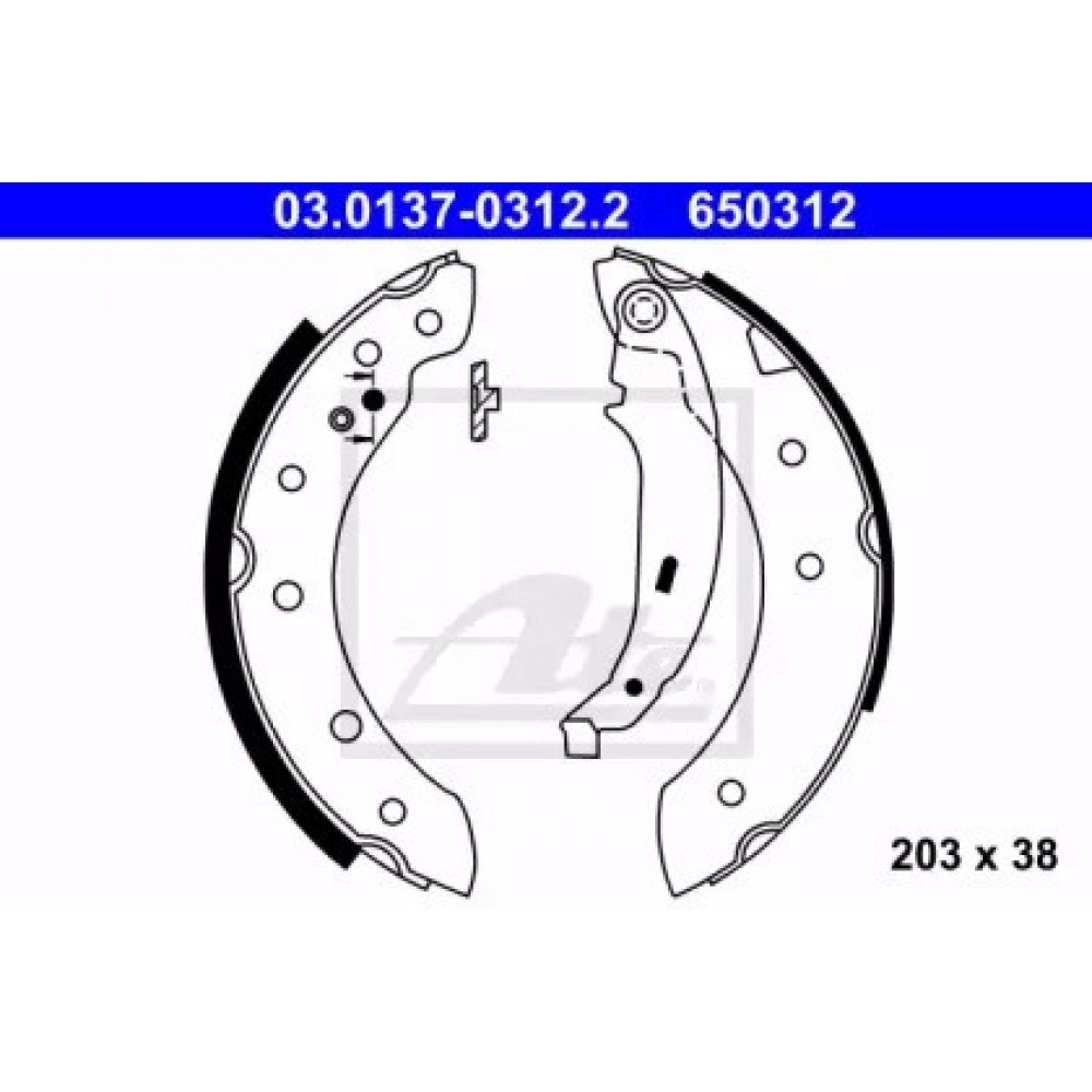Stabdžių trinkelių komplektas (203x38mm) Dacia Logan  04- (+ABS),  Citroen Saxo 96- ,Xsara 97- Peugeot 106 96- ,306 95-