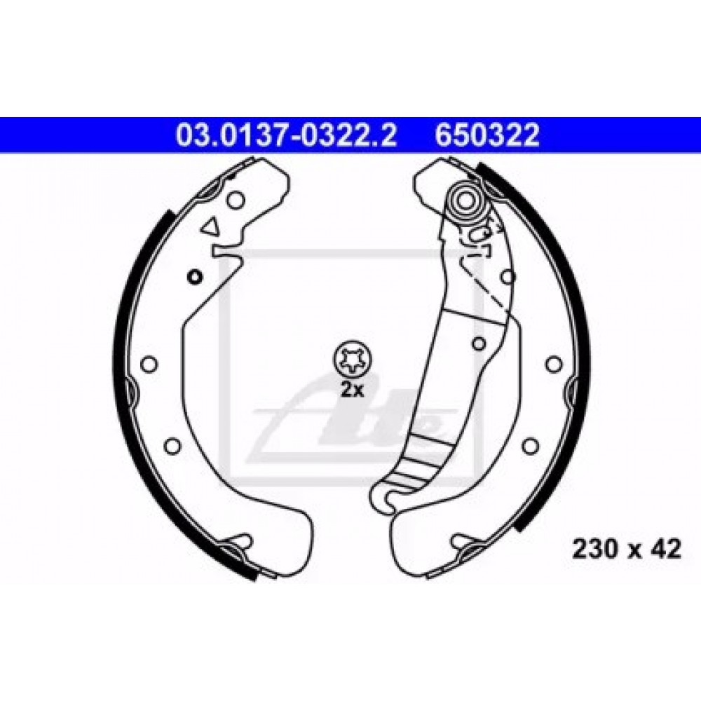 Stabdžių trinkelių komplektas (230x42mm) Opel Astra F kombi 95-98, Vectra B 95-