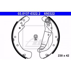 Stabdžių trinkelių komplektas (230x42mm) Opel Astra F kombi 95-98, Vectra B 95-