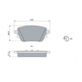 STABDŽIŲ TRINKELIŲ KOMPLEKTAS MERCEDES-BENZ GALINĖ AŠIS C118/X118/H247/X247/W177/W247 1,3-2,0 18-