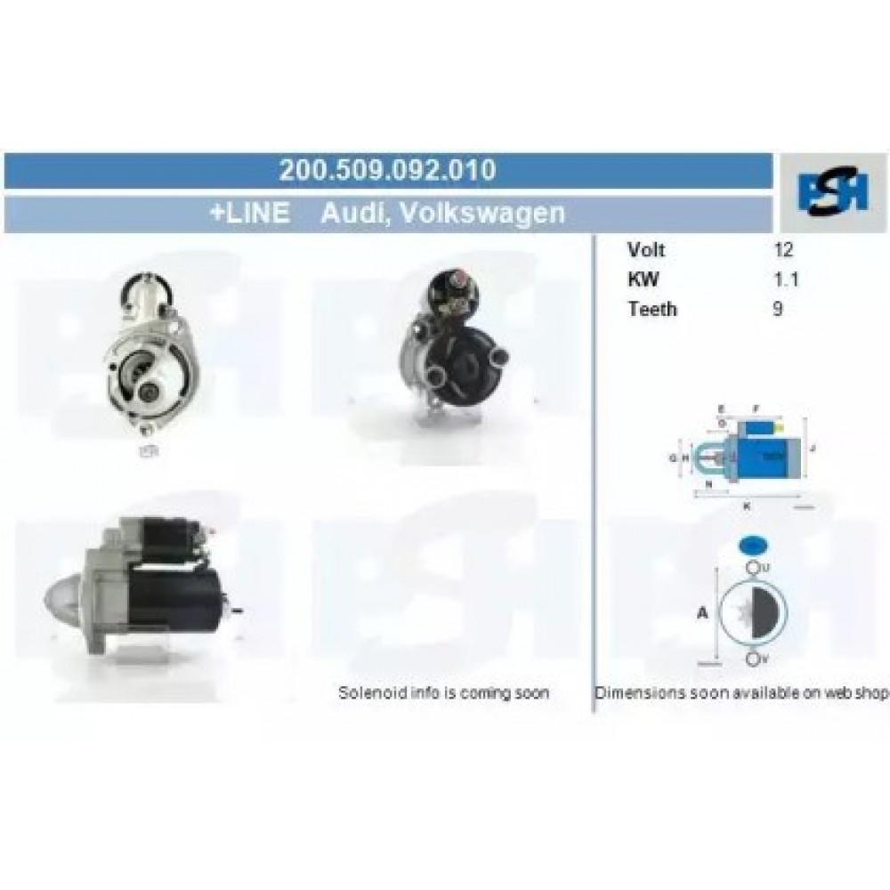 STARTERIS AUDI 100 1.6  AEB / ADR 03/92-07/94