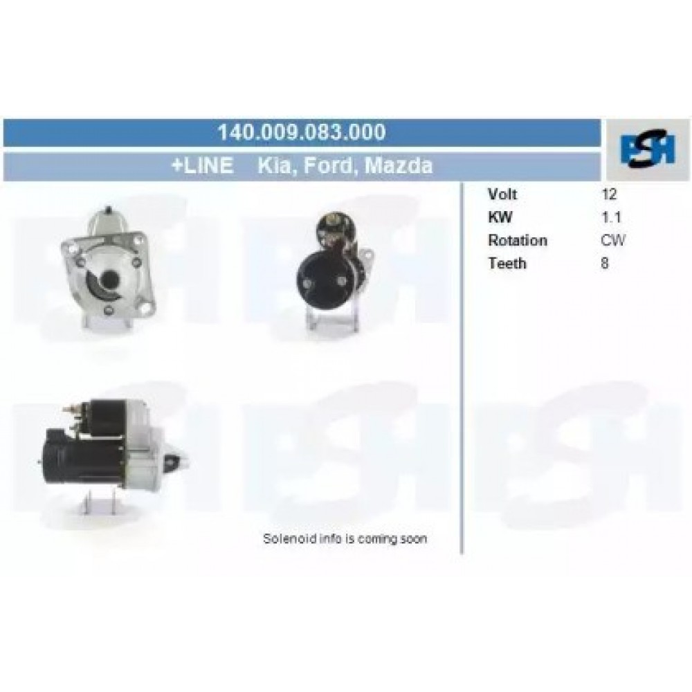 STARTERIS FORD BANTAM 1.3 / 1.4 / 1.6 (BAKKIE)  -