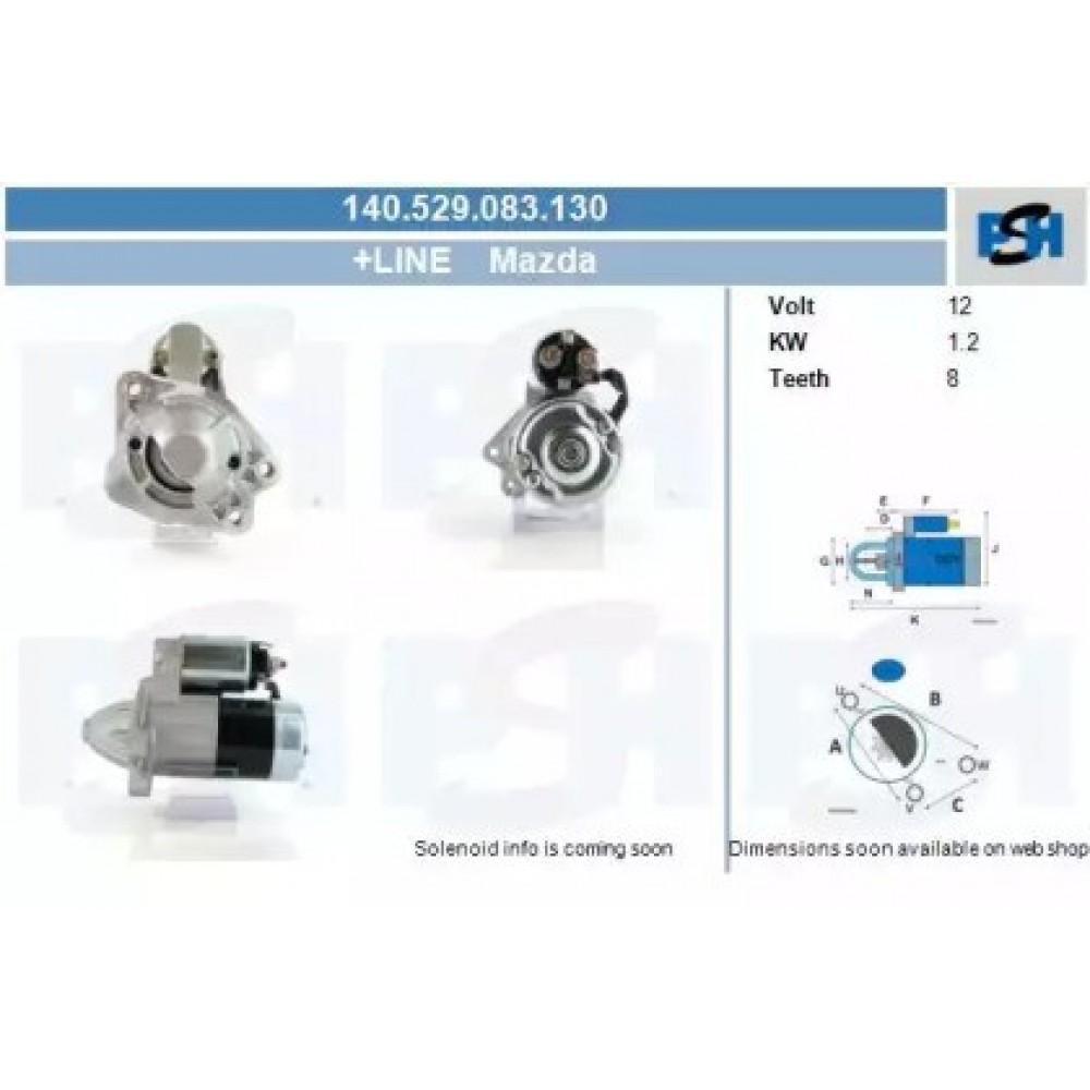 STARTERIS MAZDA 3 1.4I 10.03-