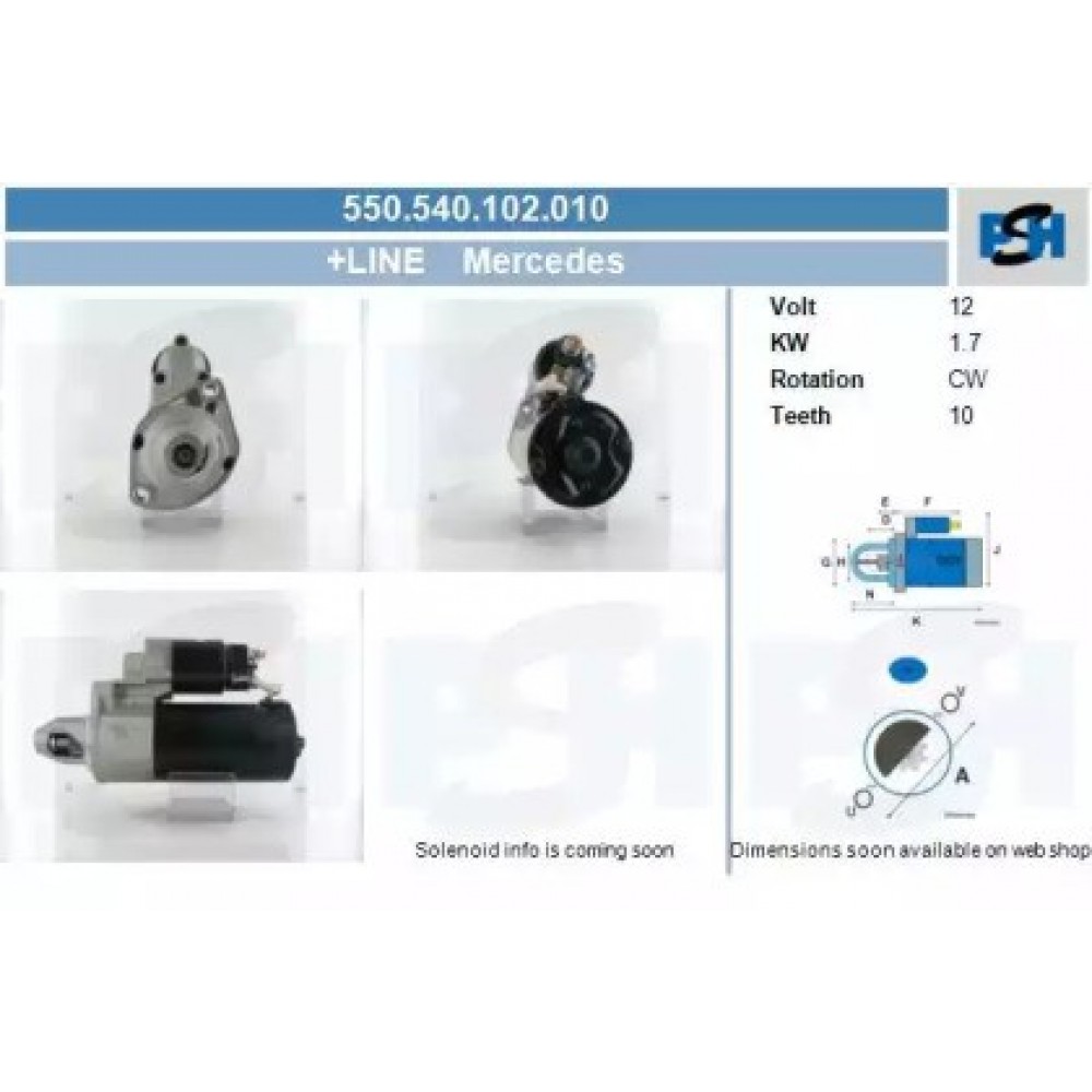 STARTERIS MERCEDES C-KLASSE 320 CDI 01.05-