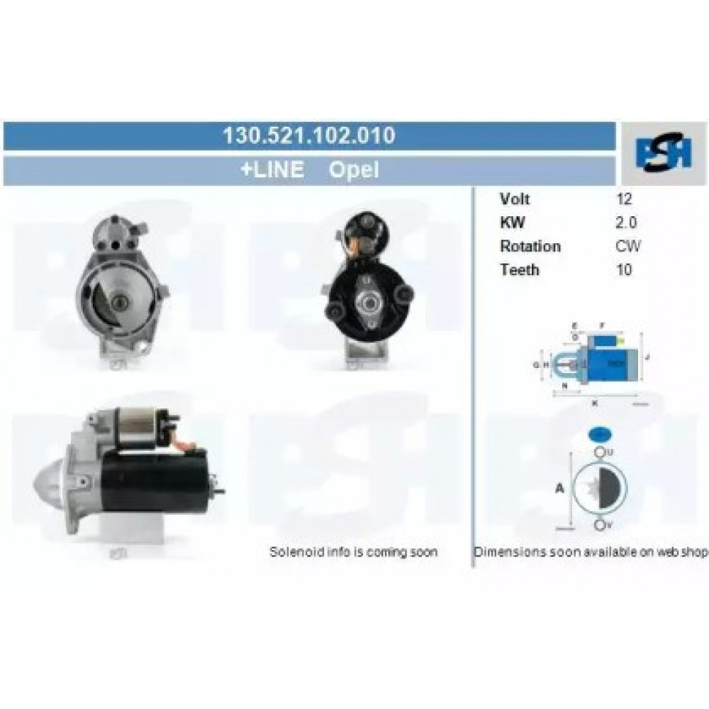 STARTERIS OPEL ASTRA 2.0 DTL 16V -