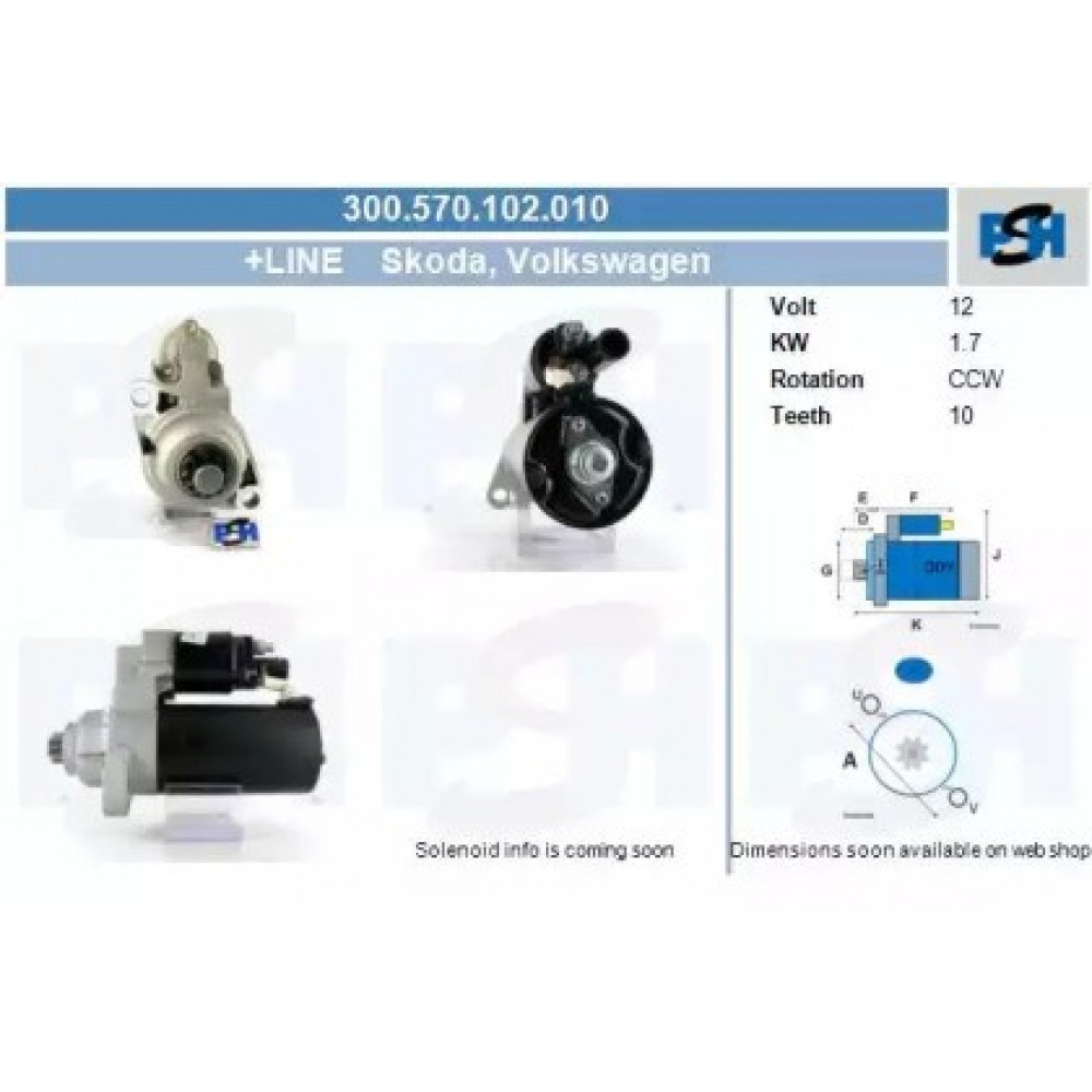 STARTERIS SKODA FABIA 1.9 SDI 11.04-.