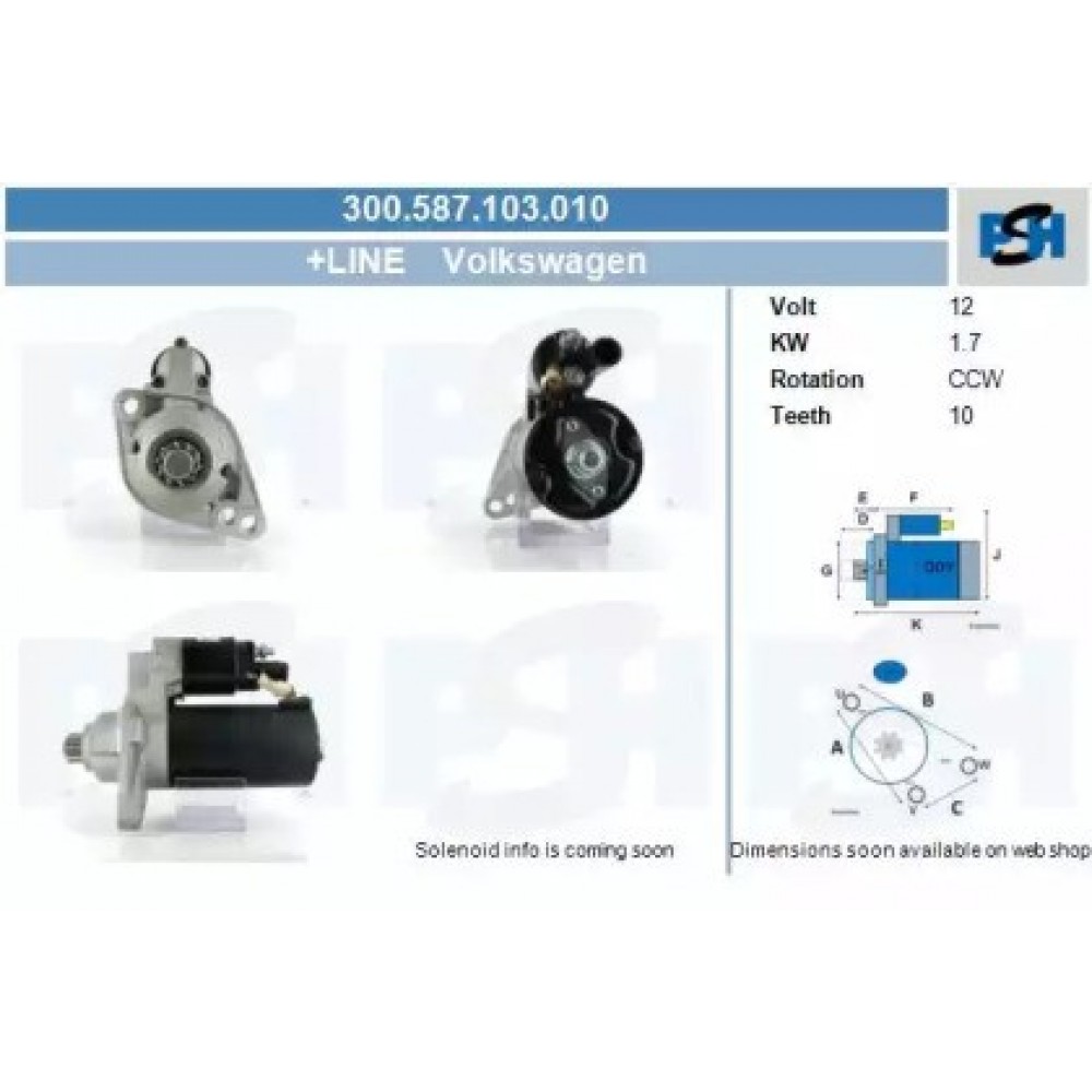 STARTERIS VOLKSWAGEN CADDY 2.0 SDI 03.04-