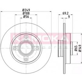 STABDŽIŲ DISKAS PEUGEOT 207 06- , 307 04- , CITROEN C4 11.04-