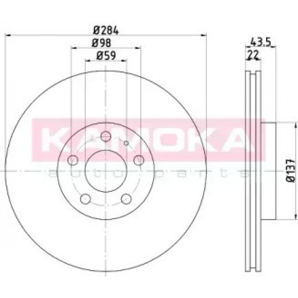 STABDŽIŲ DISKAS ALFA ROMEO 147 01-10  FIAT DOBLO 10- ,Opel Combo 12-