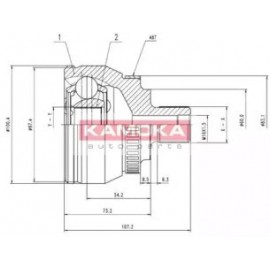 JUNGČIŲ KOMPLEKTAS, KARDANINIS VELENAS FORD GALAXY 95-06, SEAT ALHAMBRA 96-, VW SHARAN 95-