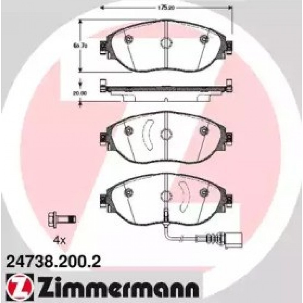 STABDŽIŲ TRINKELIŲ KOMPLEKTAS AUDI,VW,SEAT,ŠKODA 1.0-2.0H 08.12-