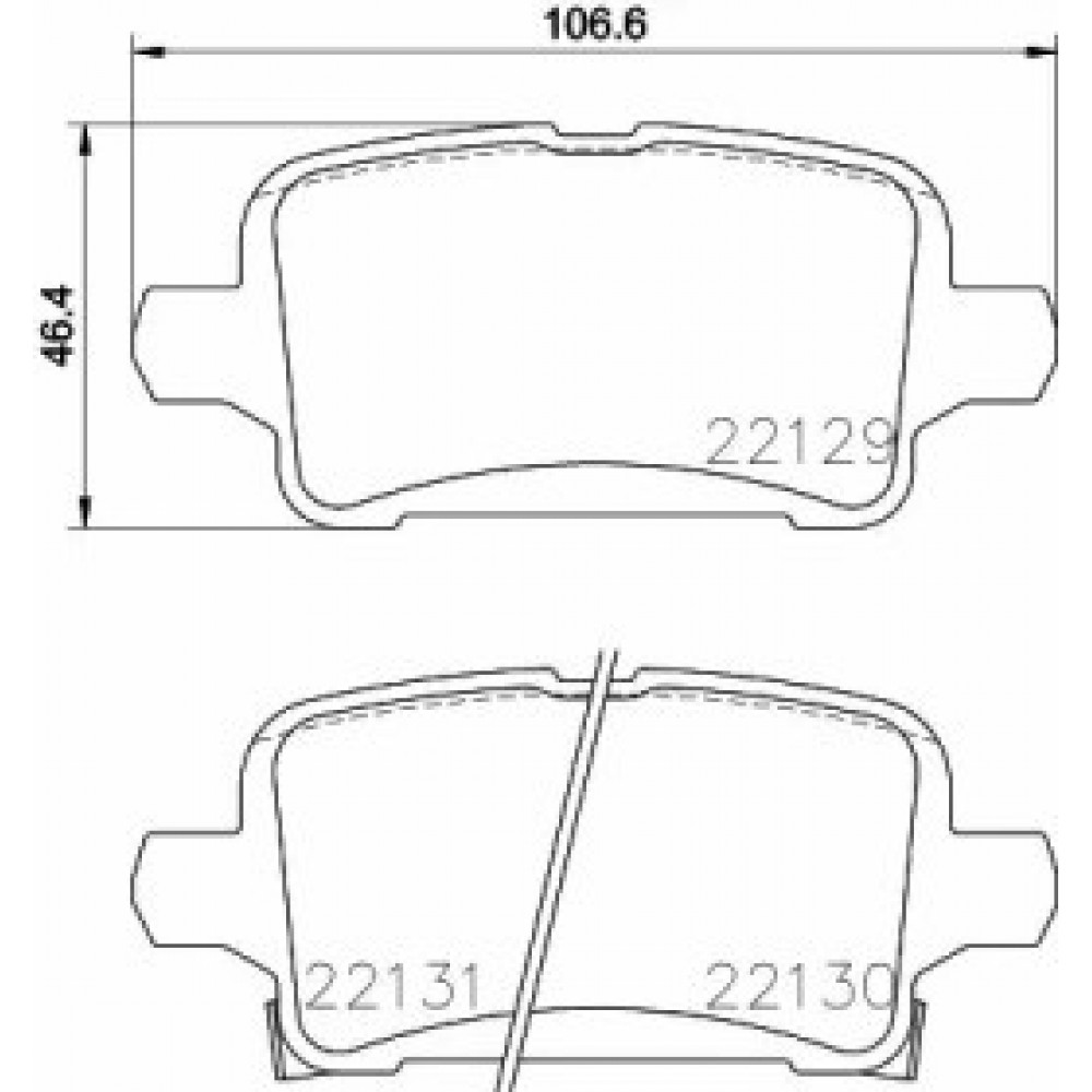 STABDŽIŲ TRINKELIŲ KOMPLEKTAS CHEVROLET BOLT, VOLT; OPEL AMPERA-E, ASTRA K, ASTRA K/KOMBI, INSIGNIA B COUNTRY 1.0-Electric 06.15-
