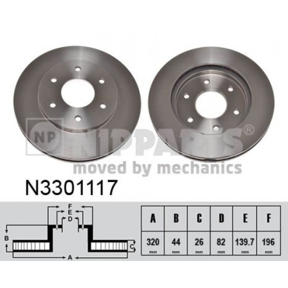 STABDŽIŲ DISKAS INFINITI QX56; NISSAN ARMADA, TITAN 5.6/5.6ALK 08.03-
