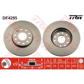 STABDŽIŲ DISKAS AUDI A3, Q2; SEAT ALTEA, ALTEA XL, ATECA, CORDOBA, IBIZA III, IBIZA IV, LEON, LEON SC, LEON SPORTSTOURER, LEON ST, TOLEDO II 1.0-Ele