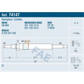 KAITINIMO ŽVAKĖ MB OM 604/605/606 93-