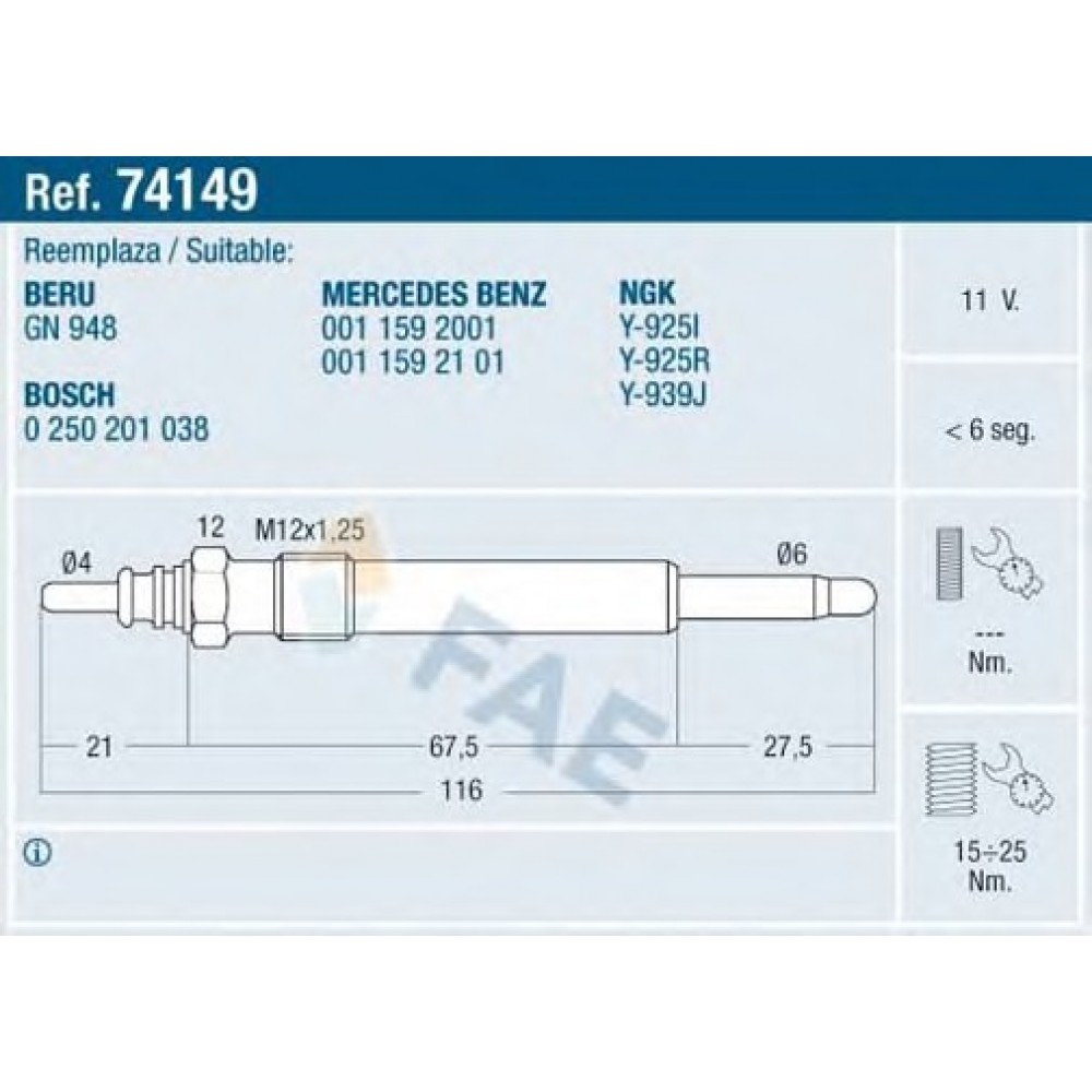 KAITINIMO ŽVAKĖ MB OM 604/605/606 93-