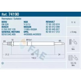KAITINIMO ŽVAKĖ OPEL,NISSAN,RENAULT 2.2D/2.5D 07.00