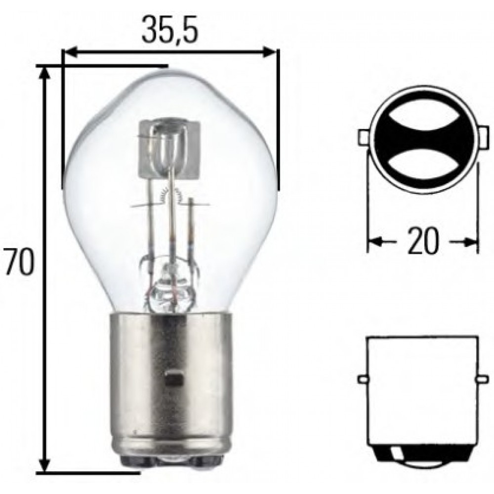 LEMPUTĖ 12V 35W BA 20 d