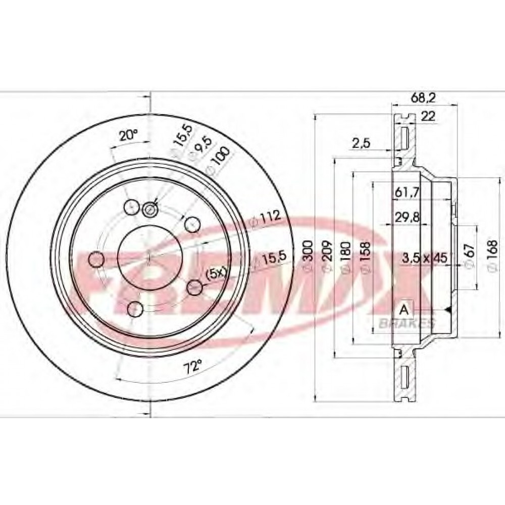 STABDŽIŲ DISKAS MB W211/W212/GLK 02-