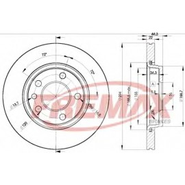 STABDŽIŲ DISKAS VW CRAFTER 30-50, MULTIVAN T5/T6, TOURAN, TRANSPORTER T5 1.9D-3.2 04.03-